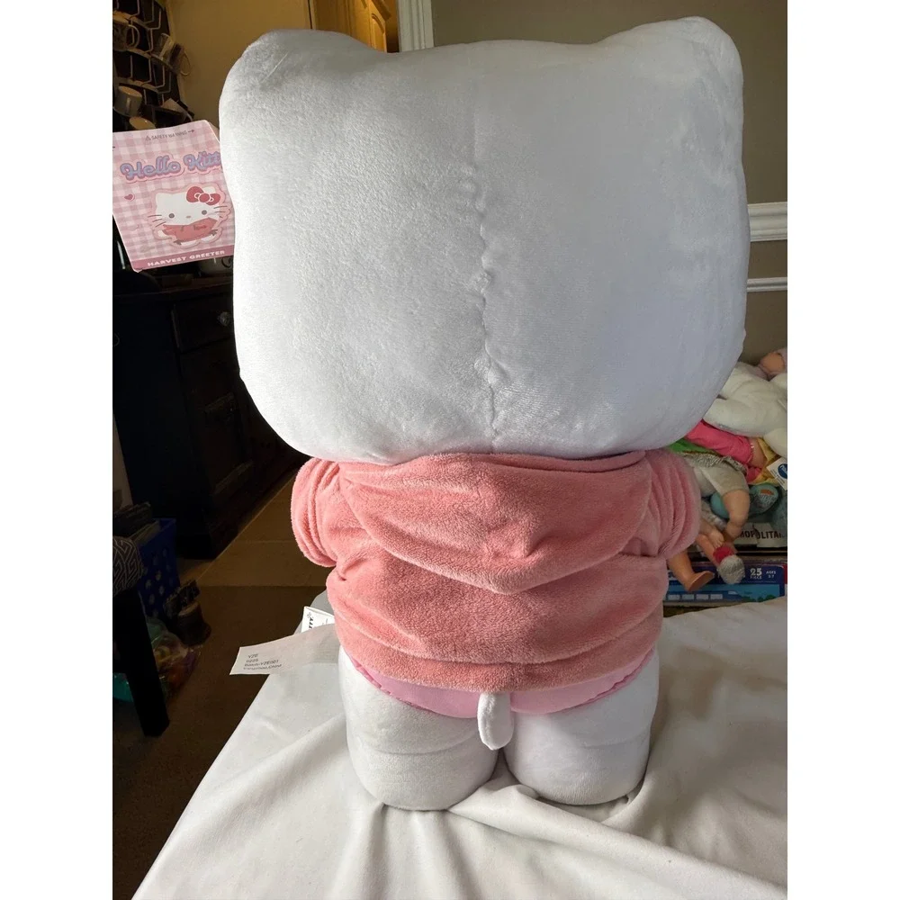 Hello Kitty Harvest Greeter Plush Pink Pumpkin Mug 16 Inch Gemmy Sanrio NEW